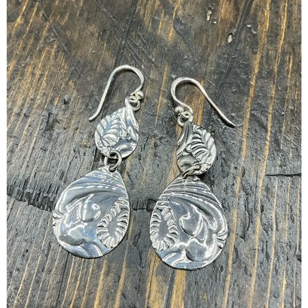 Barse Stamped Duo Earrings- Sterling Silver- NWT - Picture 3 of 4